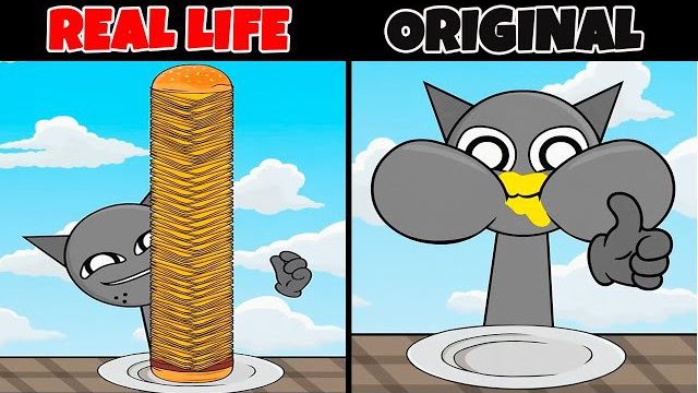 СПРУНКИ АНИМАЦИЯ: БИТВА БУРГЕРОВ 🍔 ОРИГИНАЛ vs РЕАЛЬНАЯ ЖИЗНЬ