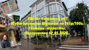 Где бы поселился я! Шубы приехали, шашлык по 165р, гномики туристы! Лазаревское 02.05.2026.