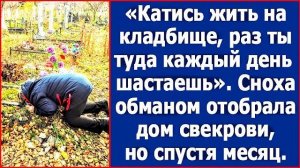 Катись жить на кладбище, раз ты туда каждый день шастаешь. Сноха обманом отобрала дом свекрови