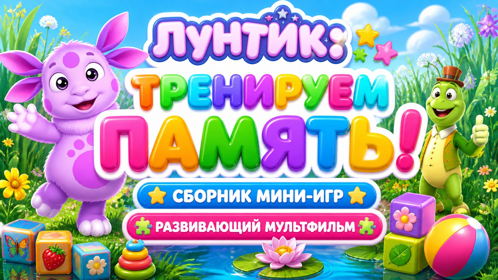 Лунтик: тренируем память! 🧠 Сборник мини-игр 🎮 Развивающий мультфильм