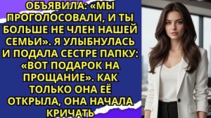 «На семейном празднике моя сестра сказала  “Ты больше не часть этой семьи”  Но потом!