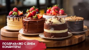 С днём кондитера! Красивая музыкальная открытка.