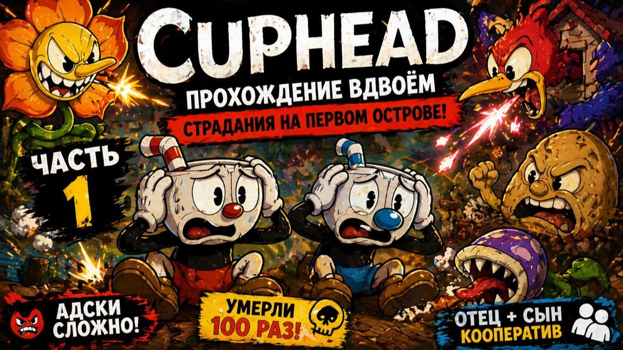 Cuphead ВДВОЁМ — БОЛЬ И СТРАДАНИЯ 😡🔥 | Часть 1