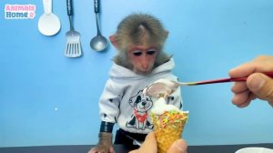 Naughty BiBi makes Ice cream for duckling
