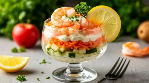 Вкуснейший салат коктейль с креветками