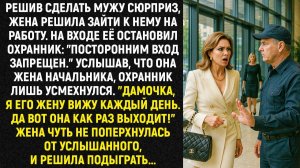 Решив сделать мужу сюрприз, жена решила зайти к нему на работу. На входе её остановил охранник