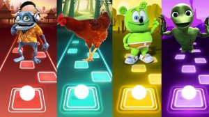 Мультик для детей. Баттл: Крейзи Фрог, Chicken Dance, Гумми Бер, Alien Dance. Tiles Hop
