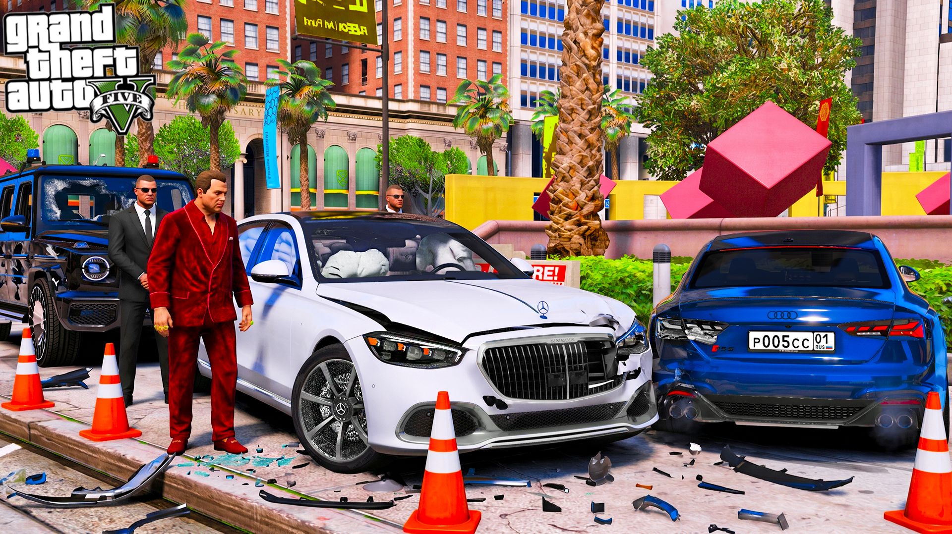 ОТЕЦ И СЫН В GTA 5 - ШКОЛЬНИК РАЗБИЛ КОРТЕЖ ДЕПУТАТА НА AUDI RS5! СЫН ПОПАЛ В АВАРИЮ! 🌊ВОТЕР