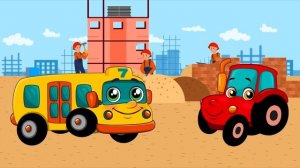 🎈Стройка 🚜 Трактор, Грузовичок, Экскаватор 🚌 Мультик про машинки для малышей.