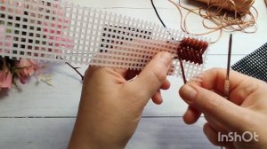 🧶 мастер-класс, 🧶новый узор вышитый на пластиковой камней ленточный шнуром