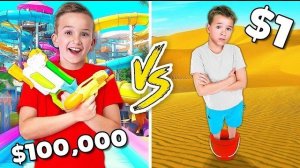 ЧЕЛЛЕНДЖ  1$ ПРОТИВ vs 10000$  В АКВАПАРКЕ»!