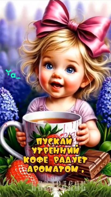 Девочка 👧 поздравляет с утром 🌄 🎁