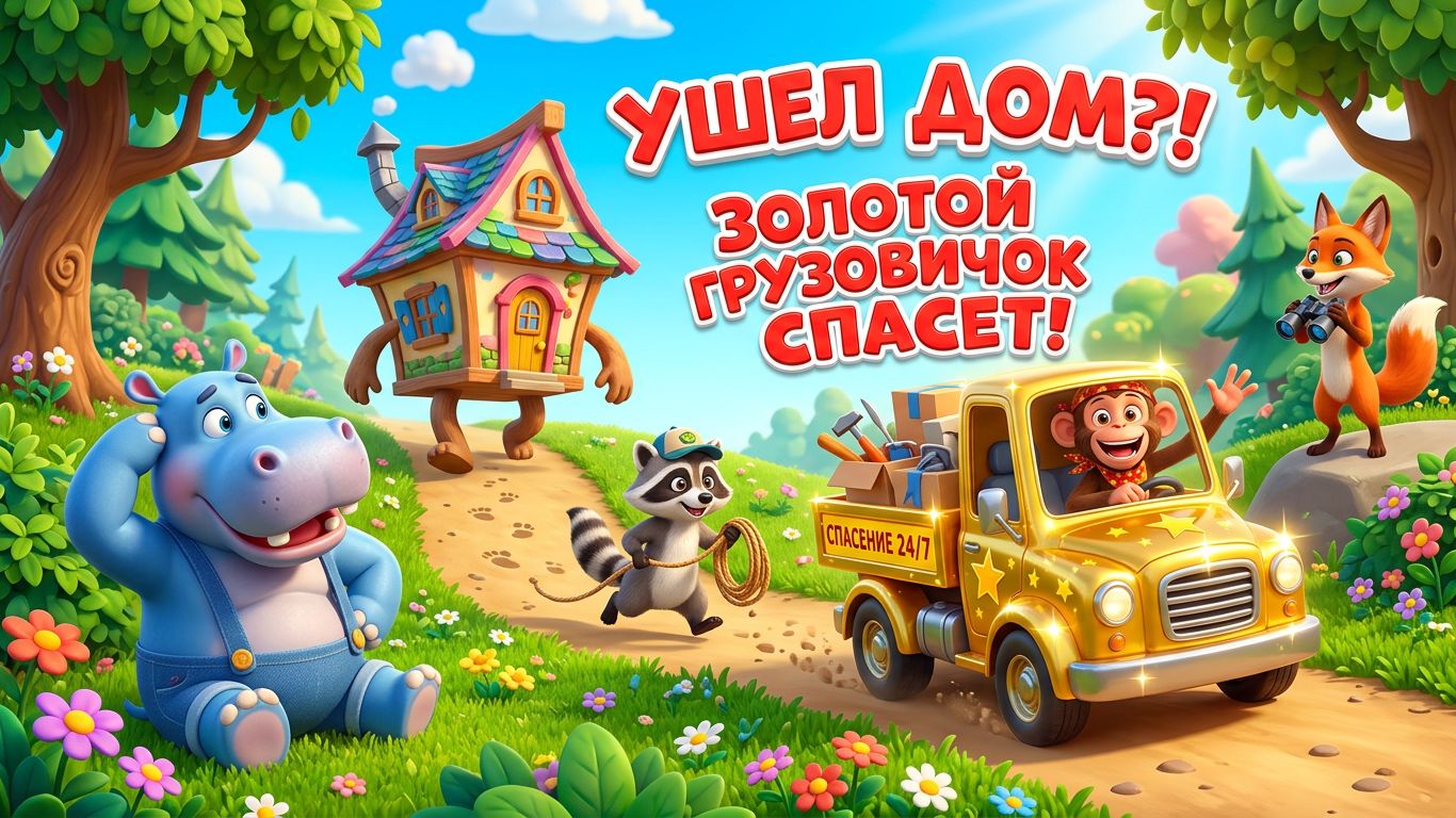 Дом, который ушёл и золотой грузовичок 🏠🚚 Волшебное приключение для детей | Мультик