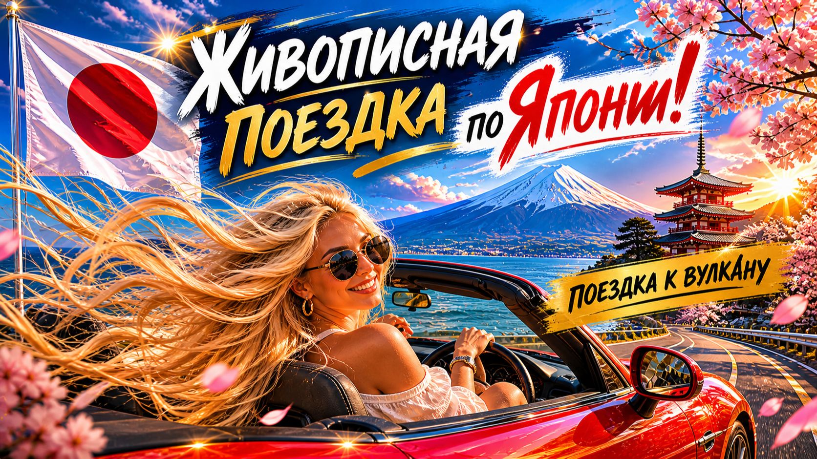 Живописная поездка по Японии | Поездка к вулкану на фоне города, от Эбино до Сакурадзимы, Кагосима