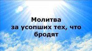 МОЛИТВА ЗА УСОПШИХ ТЕХ, ЧТО БРОДЯТ #наянабелосвет