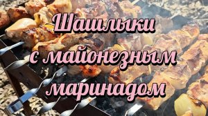 Шашлыки с майонезным маринадом. Рецепт очень просто и вкусно. Мясо тает во рту!