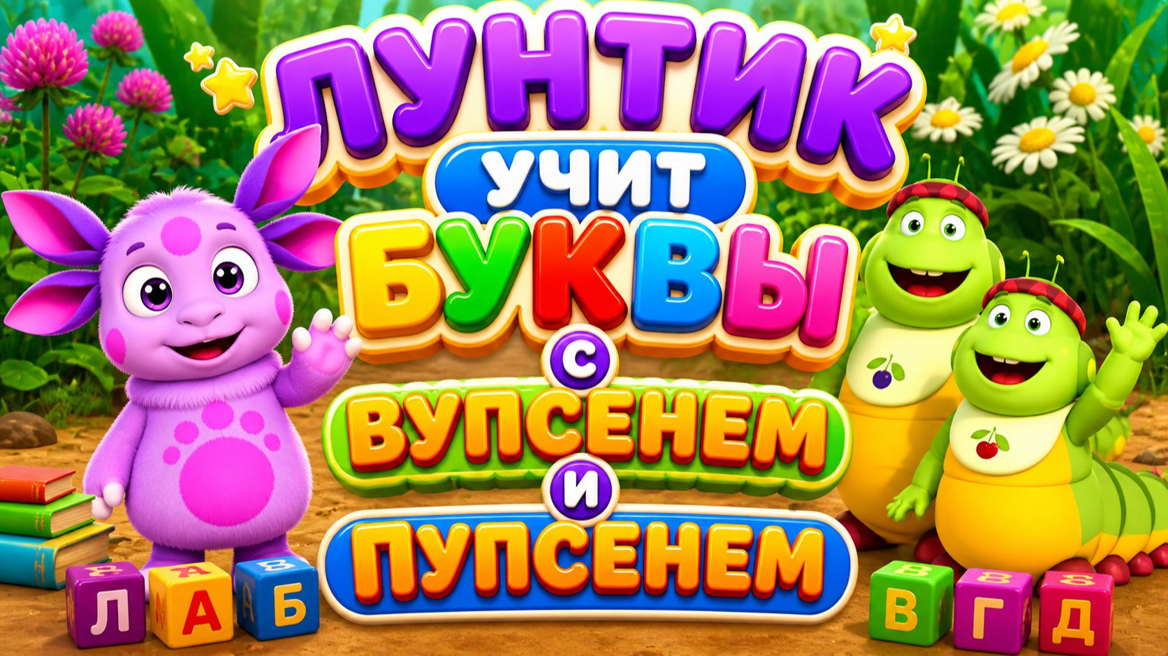 🐛 Лунтик учит буквы с Вупсенем и Пупсенем! 🔤 Весёлые игры 🎮 Развивающий мультфильм