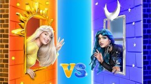 Домики одного цвета челлендж! Девушка день vs девушка ночь!