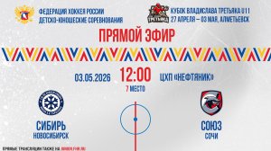 Кубок Владислава Третьяка U11. «Сибирь» - «Союз» | 03.05.2026 12:00