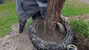 Дешево и сердито: Подпорная стенка из покрышек и бетона.