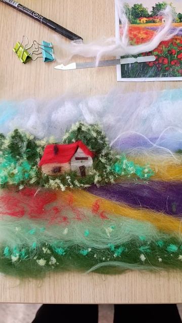 🧶Тепло творчества🖼️картина из шерсти #творчество #creativity #ручная_работа #handmade #картина