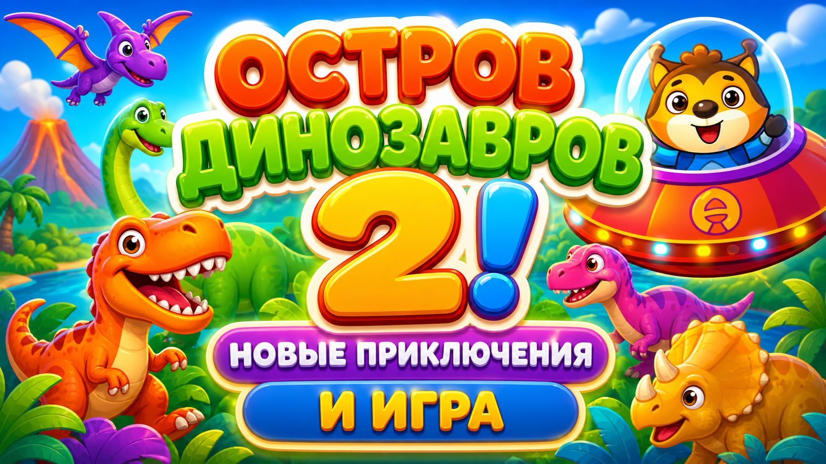 🌴Остров динозавров 2! 🦖 Новые приключения и игра 🎮 Развивающий мультфильм