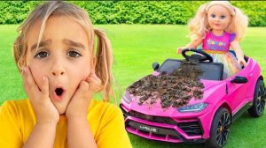 Алиса открывает автомойку, чтобы купить новую игрушечную машинку!