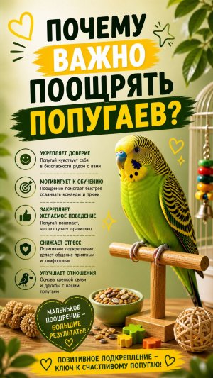 Почему важно поощрять попугаев?