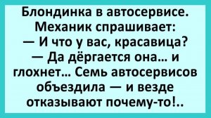 Блондинка в автосервисе. Механик спрашивает: И что у вас, красавица?... | Анекдоты смешные | Юмор