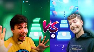 Мультик для детей. Баттл: Мистер Бист, Фейк Мистер Бист. Tiles Hop