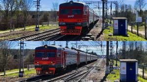 ЭТ2М 141 и ЭТ2М 136 на станции Ушаки