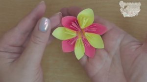 Как сделать цветок из бумаги. Оригами-цветок 🌸(1способ)