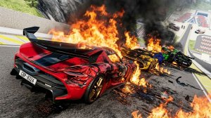 BeamNG Drive - Эпичные аварийные высокоскоростные прыжки на автомобиле