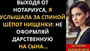 Выходя от нотариуса, я услышала за спиной шёпот нищенки  Не оформляй дарственную на сына!
