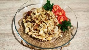 Сытное сало с макаронами