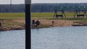 поимка карпа на большом водоёме