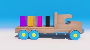 Учим формы и цвета с помощью деревянного игрушечного грузовика