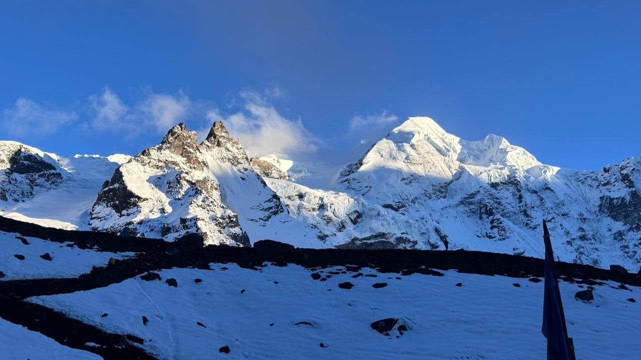 Панорама Мера Пик из деревни Кхаре