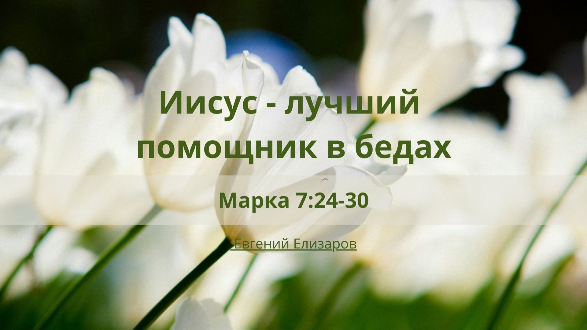 Иисус — лучший помощник в бедах | Марка 7:24-30 | Евгений Елизаров