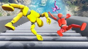 КРАШ ТЕСТ В ГТА 5! СИСТЕМА РЭГДОЛ! КРУТЫЕ ДЛИННЫЕ ЛЕСТНИЦЫ ПАДЕНИЯ И ПРЫЖКИ В ГТА!
