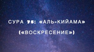 Сура 75: «Аль-Кийама» («Воскресение») чтец Мишари Рашид аль-Афаси