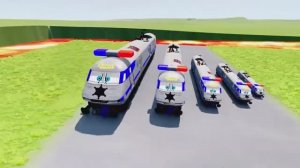 МУЛЬТИКИ ПРО ПАРОВОЗИКИ 🚂 ПОЛИЦЕЙСКИЙ ПОЕЗД ТОМАС против МОЛНИИ МАКВИНА: ГИГАНТСКАЯ БИТВА 🏎️💥