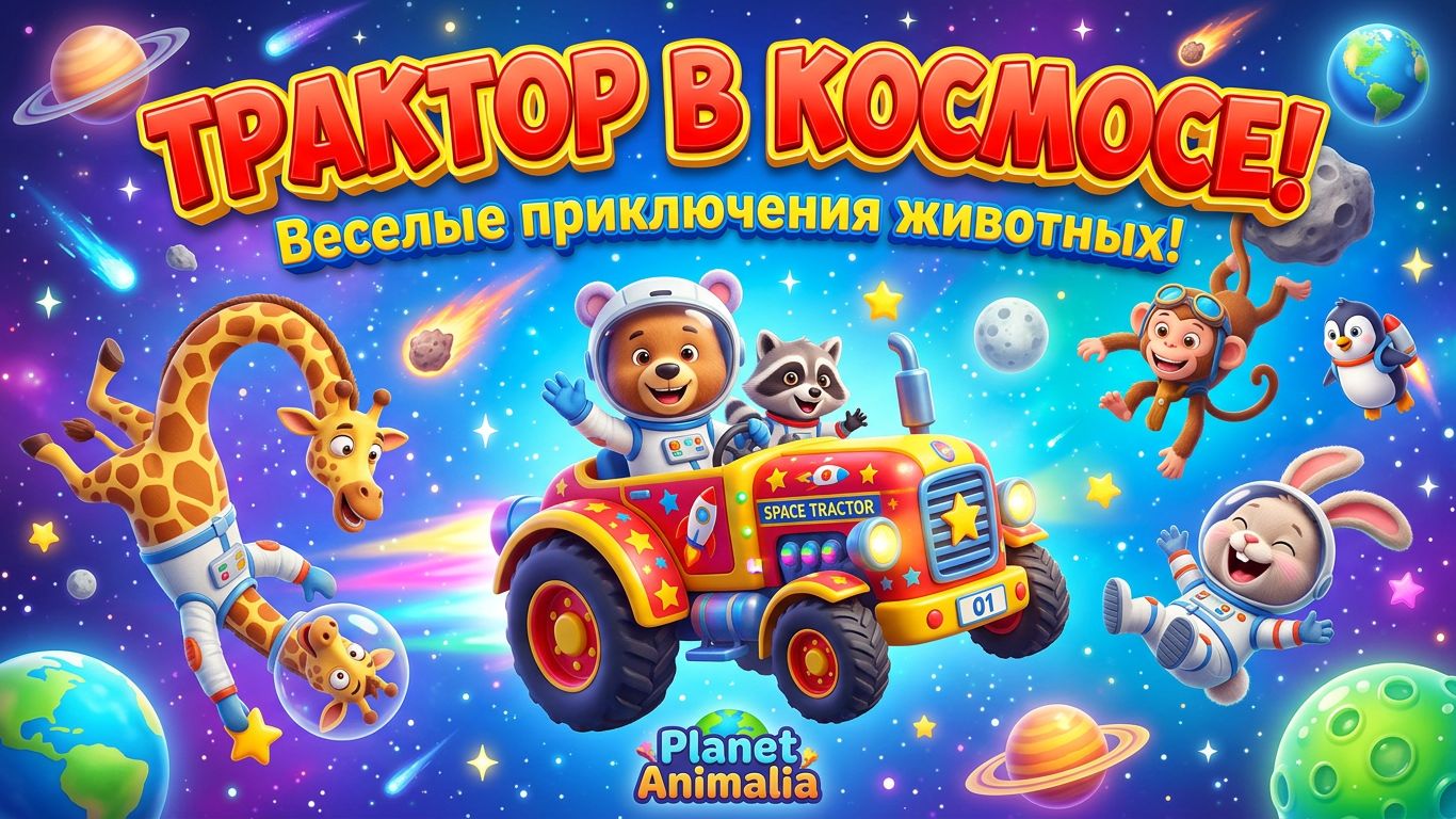 Синий трактор в космосе 🚀 развивающий мультик для детей | Синий трактор новые приключения