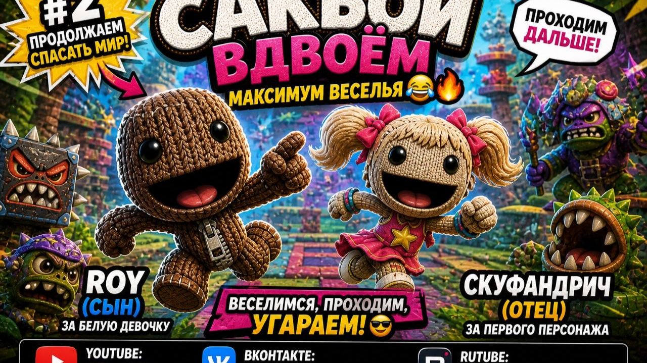 САКБОЙ ВДВОЁМ — МАКСИМУМ ВЕСЕЛЬЯ 😂🔥 | НЕОЖИДАННО МЫ ИГРАЕМ НОРМАЛЬНО 🤣 #2