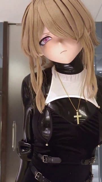 Grumpy Latex Kigurumi Doll Nun.