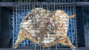 Курица на решётке с дымком