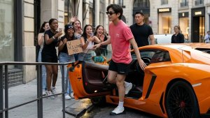 Тэхён в секретном месте замечен за рулём «Lamborghini» в США!
