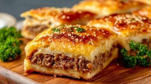 Шикарный ПИРОГ С МЯСОМ! Быстро, просто и все сыты!Самое быстрое тесто. Заливной пирог с мясом.