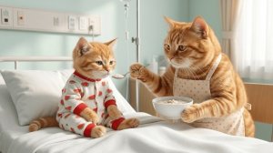 Рыжий котенок не послушался маму—кошку - Душевный урок в больнице!