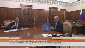 Рабочая встреча Владимира Путина и Артёма Здунова